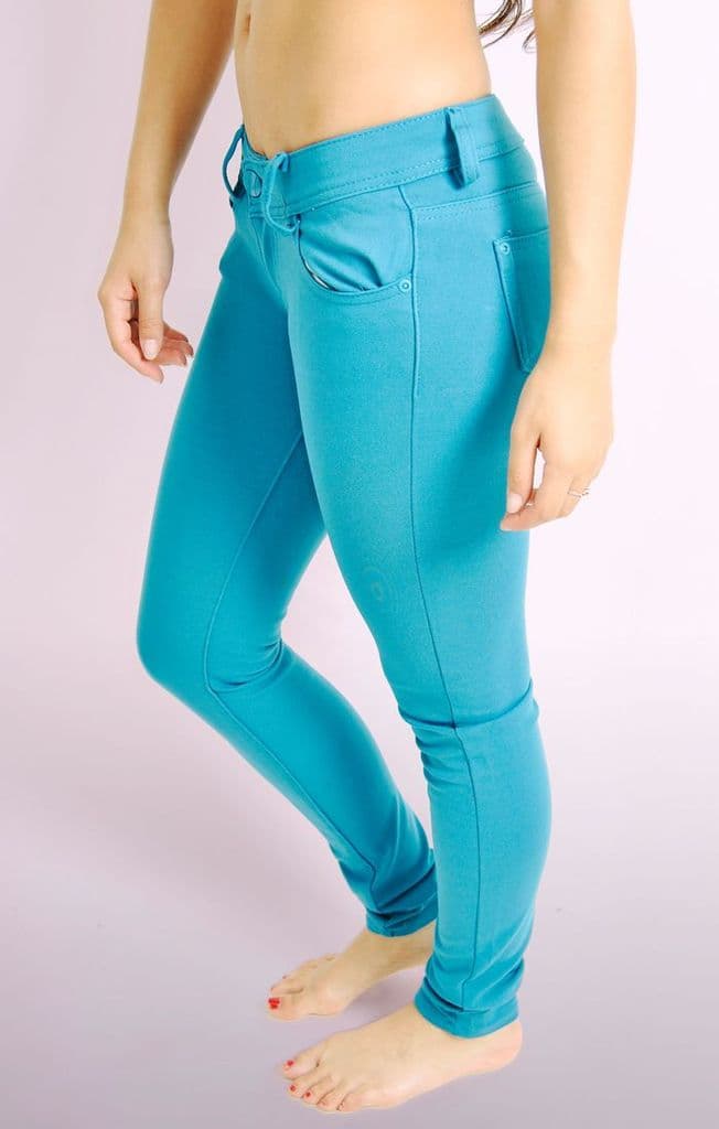 turquoise jeggings